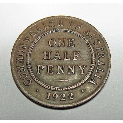 Australia George V Half Penny 1922