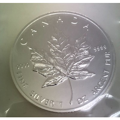 Silver Bullion Coin 1993 Canadian Maple Leaf