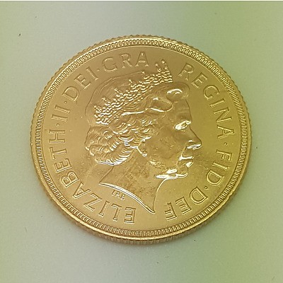 2002 Gold Sovereign (Shield Reverse) in Mint Condition