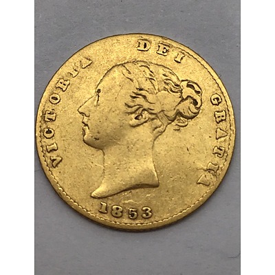 Rare 1853 Gold Half Sovereign