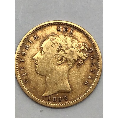 Very Rare 1882 Gold Half Sovereign