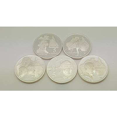 5 Master Pieces in Silver Proof Coins