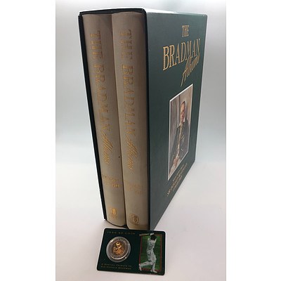 Bradman Albums in Hardcover and a 1996 Sir Donald Bradman $5 Tribute coin