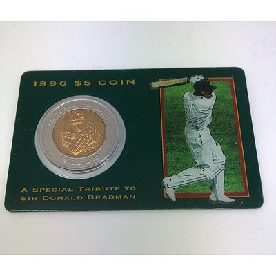 Bradman Albums in Hardcover and a 1996 Sir Donald Bradman $5 Tribute coin