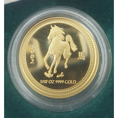 2002 Year of the Horse Australian Lunar Proof Gold Coin Series