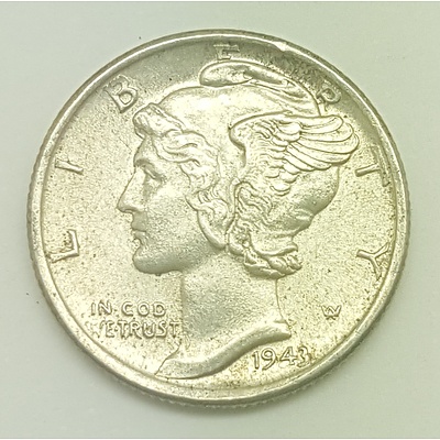 1943 S United States Mercury Head Silver Dime