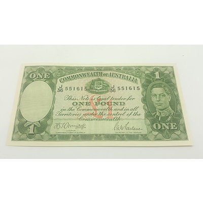 1942 Commonwealth of Australia One Pound banknote