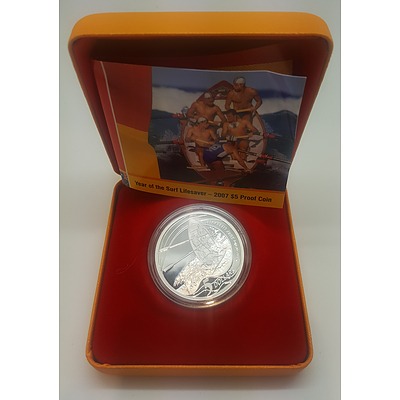 2007 Limited Edition $5 Fine Silver Year of the Lifesaver Proof Coin