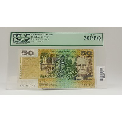 1985 Australian $50 Note PCGS Graded as Very Fine 30PPQ