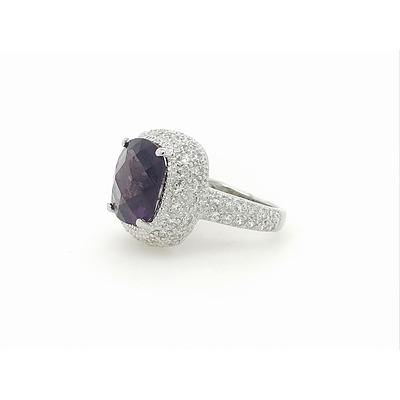Sterling Silver Amethyst and Topaz Cocktail Ring