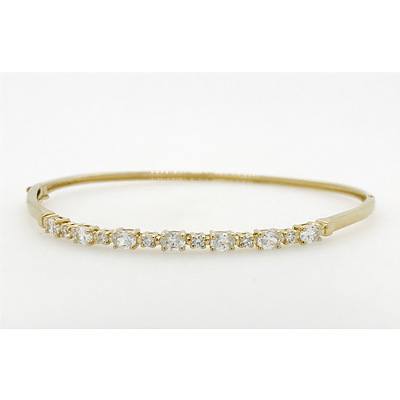 18ct Gold Plated Sterling Silver Sapphire Bangle