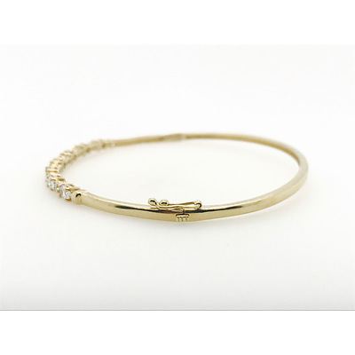 18ct Gold Plated Sterling Silver Sapphire Bangle