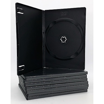Brand New Box of 100 Slim 9mm Black  DVD Single Case - RRP=$150.00