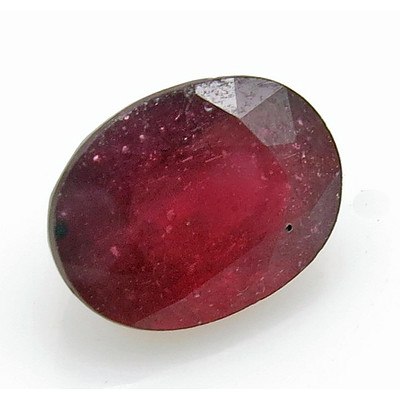 Faceted Oval Ruby - enhanced