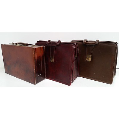 3 Leather Satchells/Briefcases