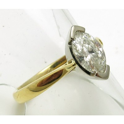 Large Marquise-cut Diamond Ring - 18ct Gold