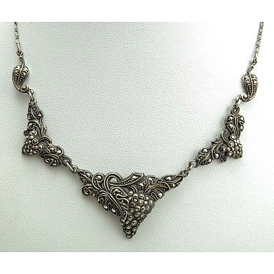 Vintage Silver Marcasite Necklace