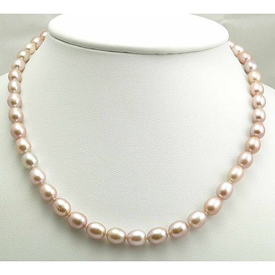 Pearl Necklace - peach/lilac colours