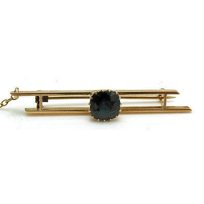 Antique 15ct Gold Sapphire Brooch