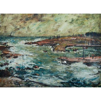 LAWRENCE, George Feather (1901-1981) 'Impression of Storm, Kiama,' 1961 Oil on Board