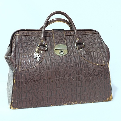 Vintage Crocodile Leather Doctors Bag