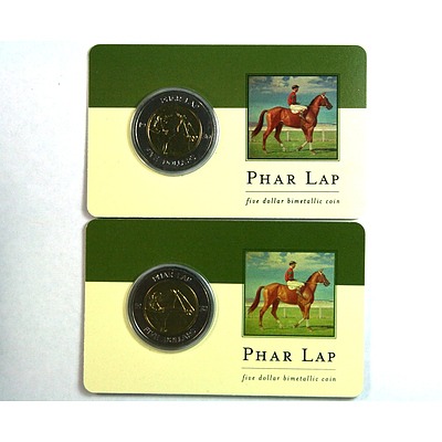 Two Australian $5 Coins Phar Lap