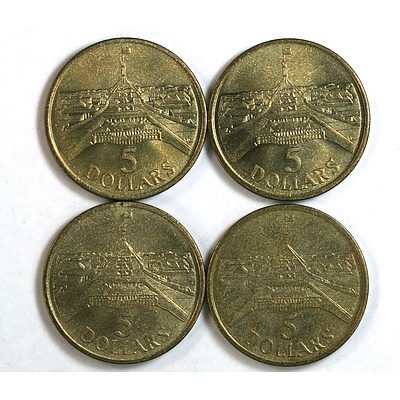 Four 1988 Australian Parliament $5 Commemorative Coins