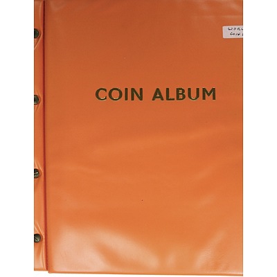 Orange coin album with over 400 coins incl China, Asian and Europe