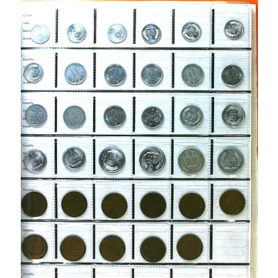 Orange coin album with over 400 coins incl China, Asian and Europe