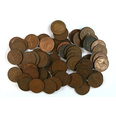 Bag of Australian Pennies mainly KGC and KGVI