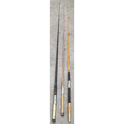 Three Vintage Beach Fishing Rods