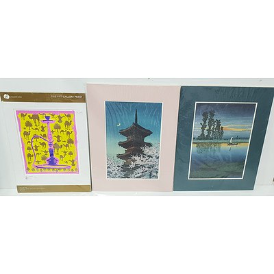 Large Group of Offset Print Travel Posters, A Limited Edition Engraving, Two Chinese Ink Paintings and More