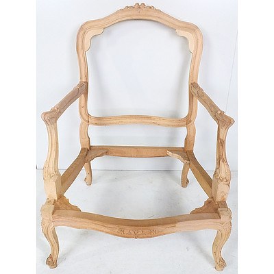Louis Style Carved Beech Grand Armchair Frame
