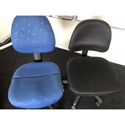 Gregory Medium Office Chairs Black/Blue #1 - Lot of 2