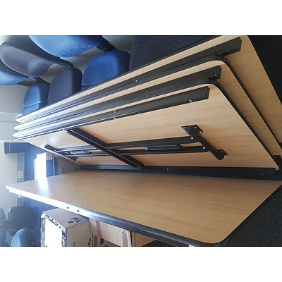 Timber Style Fold-able Tables - Lot of 4