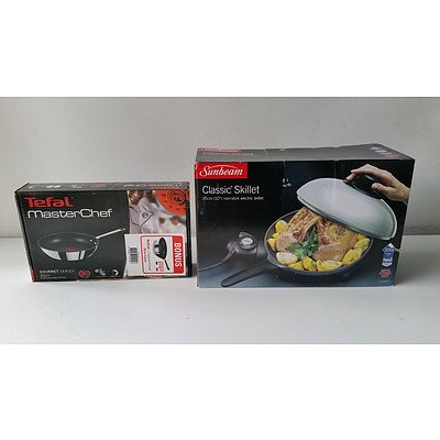 Tefal MasterChef Gourmet Series 20cm Stainless Steel Fry pan and Sunbeam 25cm Non-Stick Classic Skillet
