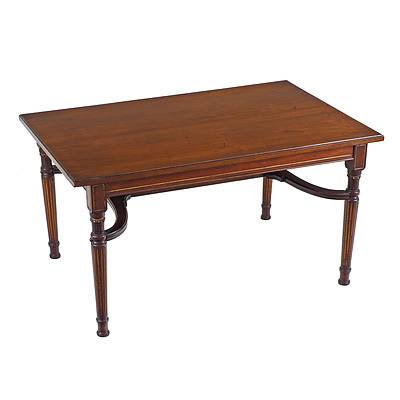 Reproduction Regency Style Walnut Coffee Table with Gilt Highlights 3rd Quarter 20th Century