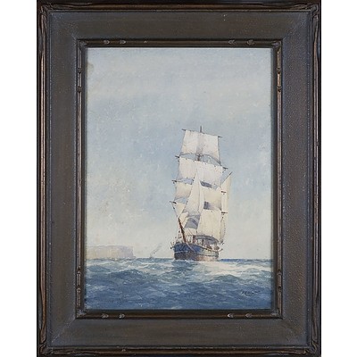 Frederick James (Fred) Elliott (1864-1949) Sailing Ship Entering Sydney Harbour Watercolour