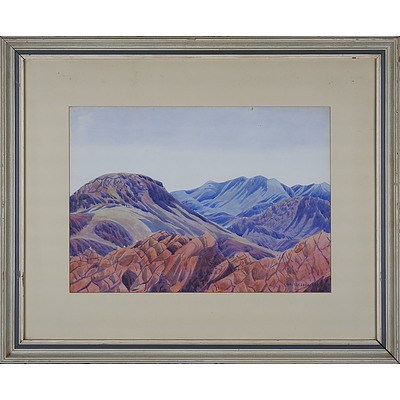 Walter Ebatarinja (1915-68) View Of Hartz Range Central Australia, Watercolour