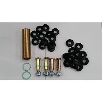 Gaskets, Rubber Ring Cone Inserts, Pin and Nut Couplings, Brass Shaft Sleeve - Lot of 31