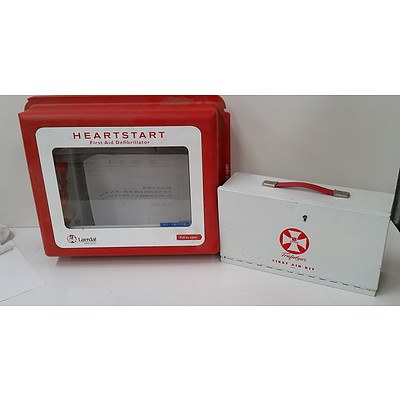 Wall Mount First Aid Box & Defibrillator Box  - Box only - Lot of 2 pieces