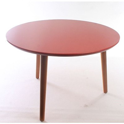 Line Design Red Round Palate Table