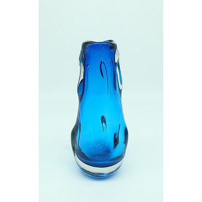 Vintage Blue Hue Art Glass Vase