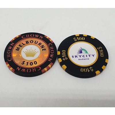 Two $100 Casino Chips