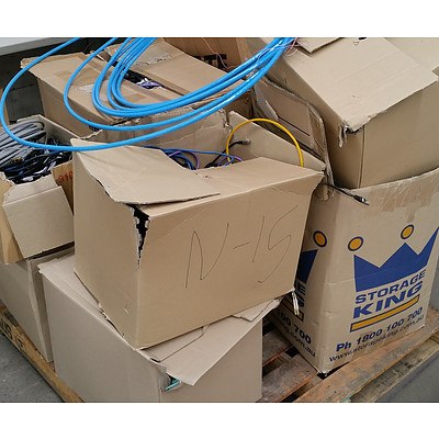 Bulk Lot of Assorted IT Cables - Power Cables, Video Cables & Ethernet Cables