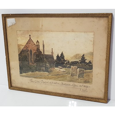 "The Old Chapel Of St John - Belper" December 16th 1893 Watercolour
