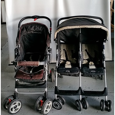 Group of Three Baby Strollers