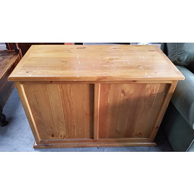 Pine Toy Box With  Various Toys and Games