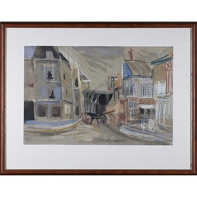 Donald Stuart Leslie Friend (1915-89) Untitled French Scene Pastel and Ink on Paper