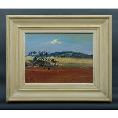 NASEBY, David (b.1937): Landscape with Red Earth, 1999. Oil on Canvas